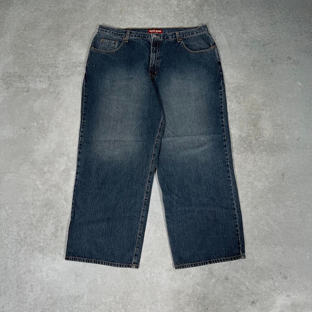 Guess Jeans Loose Straight Men's 40x30 Jeans Baggy Dark Wash Denim